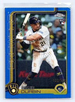 2025 Topps Chrome Update #USC82 Caleb Durbin Blue Refractors #/150 Rookie