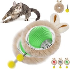 Interactive Smart Ball for Cats with Plush Ears and Tail