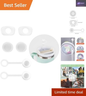 6 Stück Silikon Auslaufsicher Stopfen Set für 30/40 Unzen Stanley Becher - Weiß