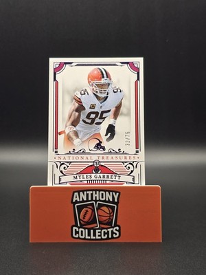 Panini 2025 National Treasures Myles Garrett #23 Cleveland Browns Purple /75