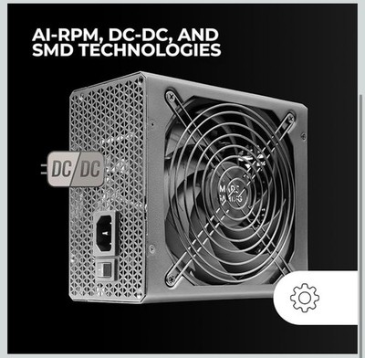 Mars Gaming MPB1000P, Modular ATX 3.1 Pc Gaming Netzteil 1000W 80Plus Gold 140mm