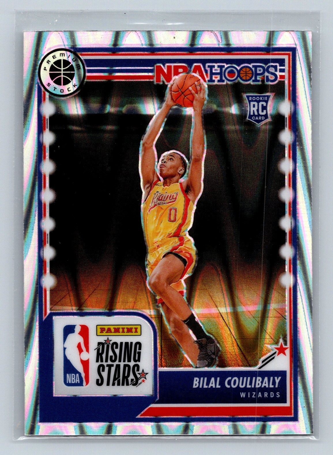 2023-24 NBA Hoops Premium Rising Stars Bilal Coulibaly #287 Seismic Prizm (RC)