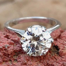 5,20Kt Runden Form Zertifiziert Weiß Diamant Solitär Ring
