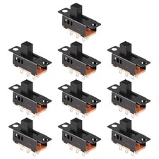 10Pcs High Knob 6 Pin 3 Position DPDT Panel Slide  0.5A 50V DC M5O49301