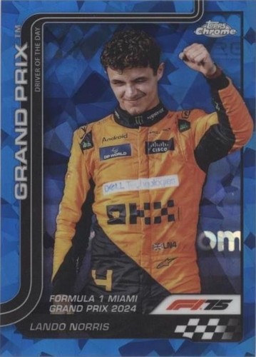 2025 Topps Chrome F1 Lando Norris Aqua RayWave /199 Refractor #127