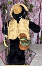 TJs Christmas  Bear Going Fishing - 15" Tall