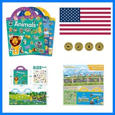3 Sets Sticker Books for Toddlers 3 , Reusable Stickers Books for Toddlers, ...