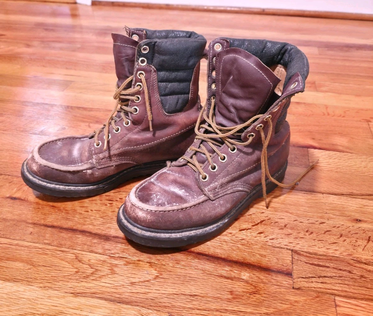 Texas Steer Men’s Brown Leather Work Western Boots Oil Resistant Size 9 Pull On Texas Steer Men main image 3