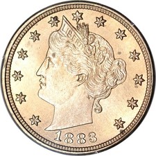 1883 5C No CENTS *Rattler* PCGS MS64