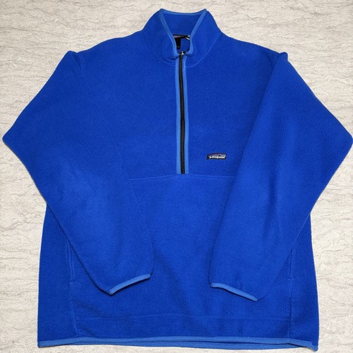 Rare 2001 Vintage Patagonia Synchilla Marsupial Fleece Pullover Cobalt Blue - XL