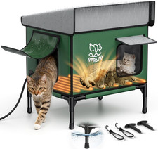 Heated Cat House for Outdoor: Weatherproof outside Cat Shelter, Insulated Cat Ho