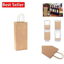Durable Brown Kraft Gift Bags for Wine and Spirits - 5.75" x 3.25" x 13"
