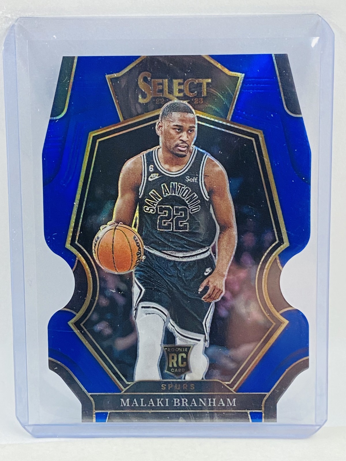 2022-23 Panini Select Malaki Branham RC Premier Level Die-Cut Blue #117/249