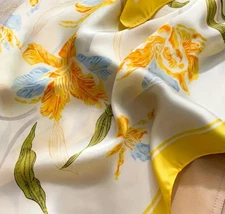 Fall Scarf Iris Floral NEW Free Ship 35 x 35 Inches