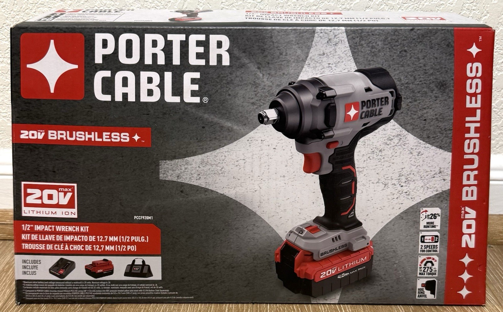 Porter Cable PCCF920M1  20V Max 1/2" Impact Wrench Kit Brand