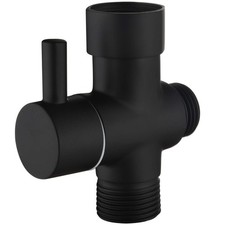 7/8 Inch Black Brass Bidet T Adapter Shut Off Valve 3 Way Toilet Diverter