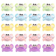 Luminously Mini Crabs Statue Colorful Resins Decorative Piece For Shelf Or Desk