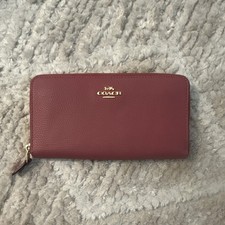 COACH Pink Leather Accordion Wallet