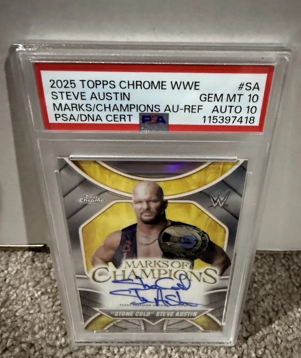 STONE COLD STEVE AUSTIN PSA 10 2025 TOPPS CHROME WWE REFRACTOR