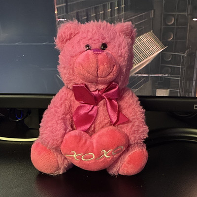 ANICO Pink Plush Teddy Bear Polyester w/ Satin Bow, XOXO Feet MA-2948