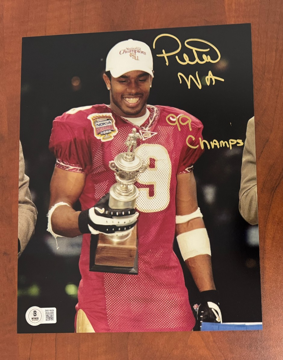 Peter Warrick Autographed Signed Florida State Seminoles 8 X 10 Photo BECKETT AUTHENTICATED 