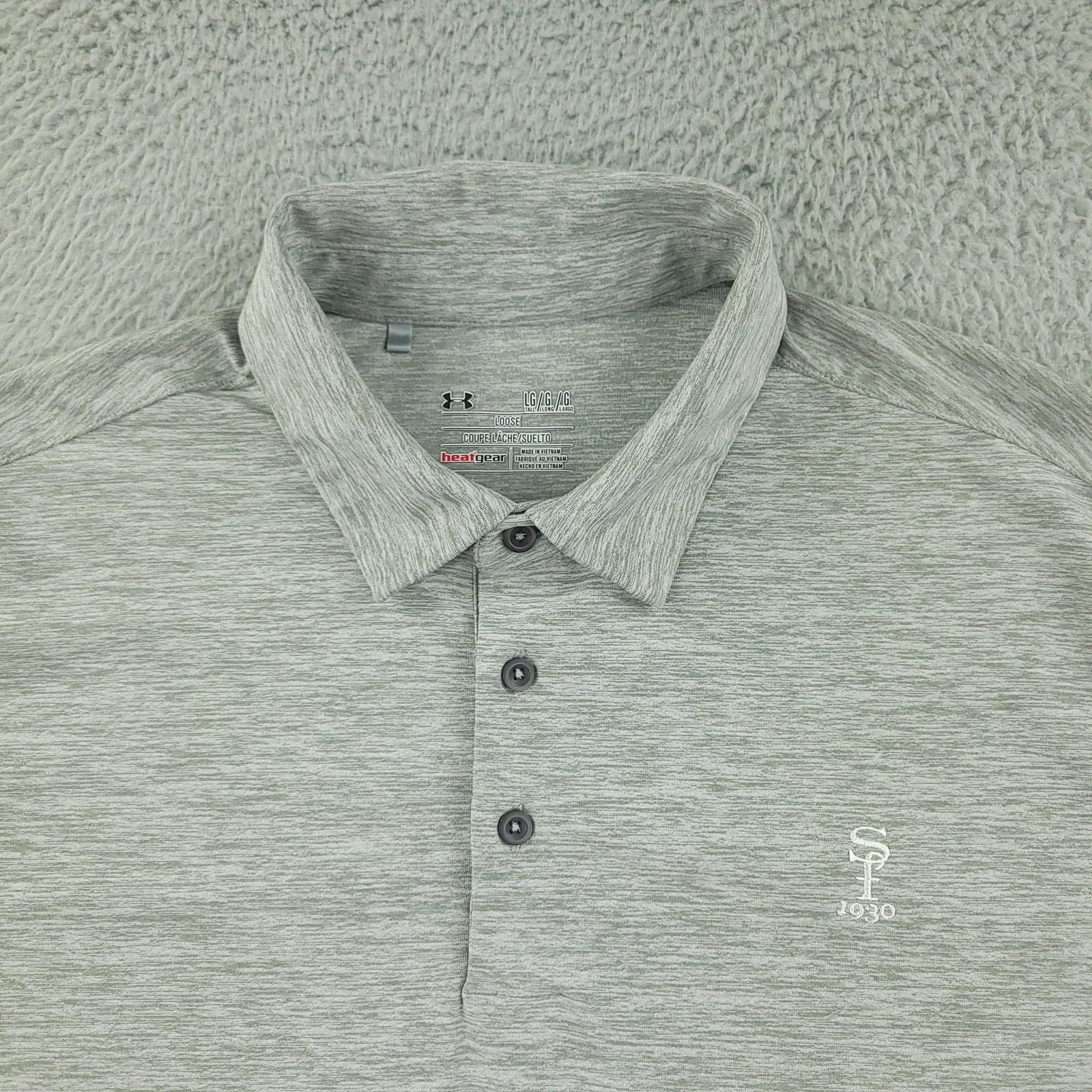 Under Armour Polo Shirt Mens Large Tall Gray HeatGear Golf Performance Loose