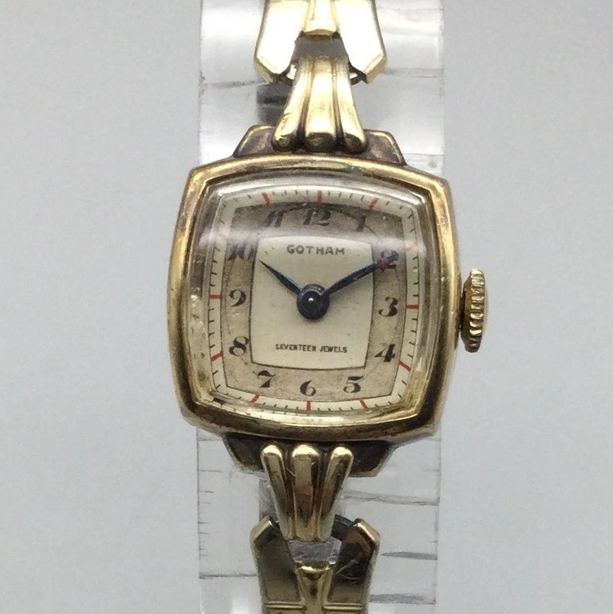 Vintage 10k Gotham Petite Ladies Art Deco Wind Up Watch Time Piece ART DECO Gotham Goothite K With 17 Jewels Swiss Wind up  main image 4