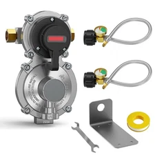 2-Stage Automatic Changeover LP Propane Gas Regulator, RV Dual Propane Tank R...