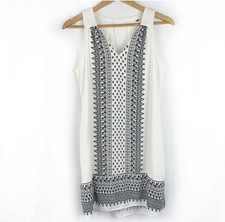 Old Navy V-Neck Cutout Back Shift Dress Black & White, Size Small