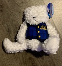 The Polar Express Bear Beanbag Plush White Soft  Fur 10” Stuffed Animal NWT