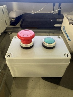 Industrial Control Station E-Stop Mushroom + Green Start Button Enclosure Box