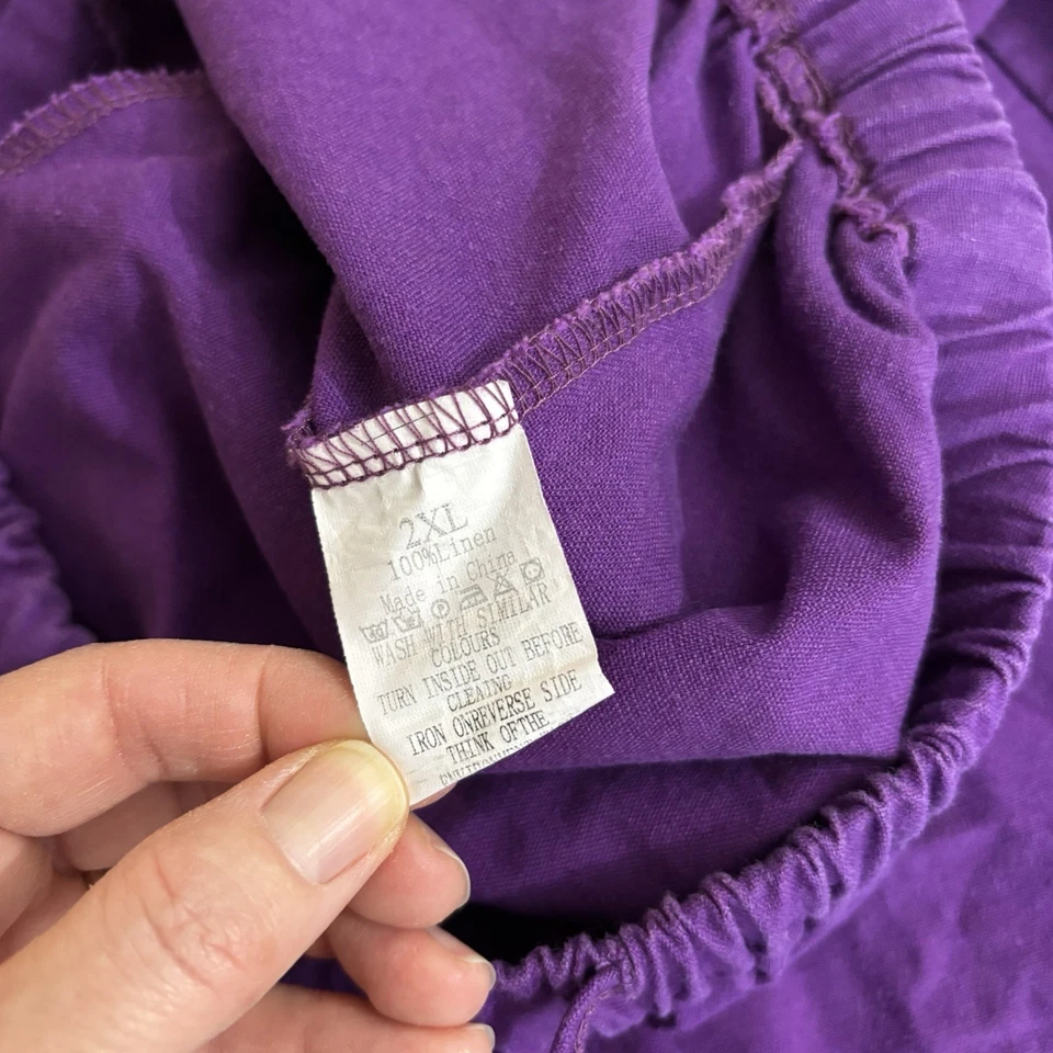 Buddha Pants Harem Drop Crotch Purple Yoga athleisure Sz Large Linen - Image 4 of 4