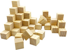 Wooden Cubes,Pack of 100 Unfinished Wood Blocks for Crafting,3/4inch Wood Square