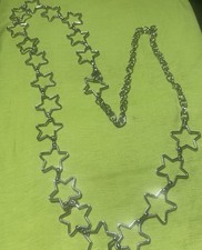 Silver Tone Star Link Cable Chain Belt 51.5 Adjustable Waist Belly Hip