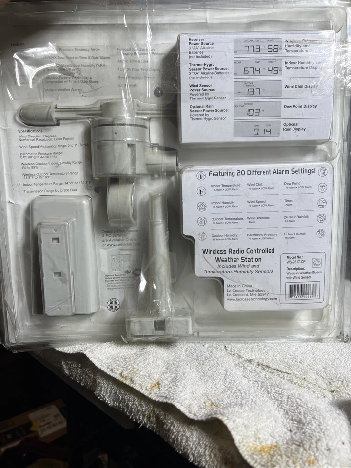 La Crosse Tech Professional Weather Station WS-2317-CP Wireless Wind Rain NIB - Image 2 of 4