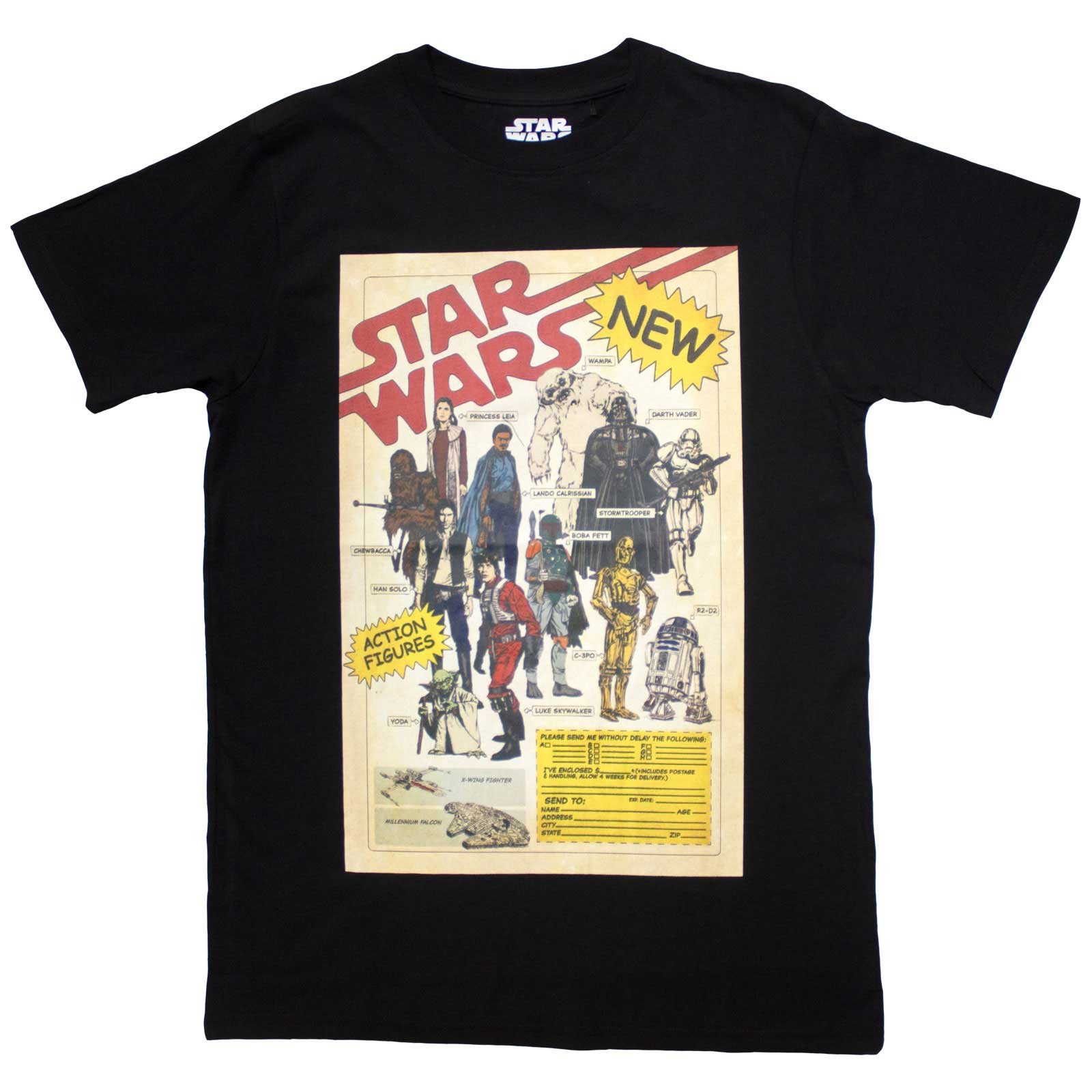 Star Wars Unisex T-Shirt: Action Figures (Large)