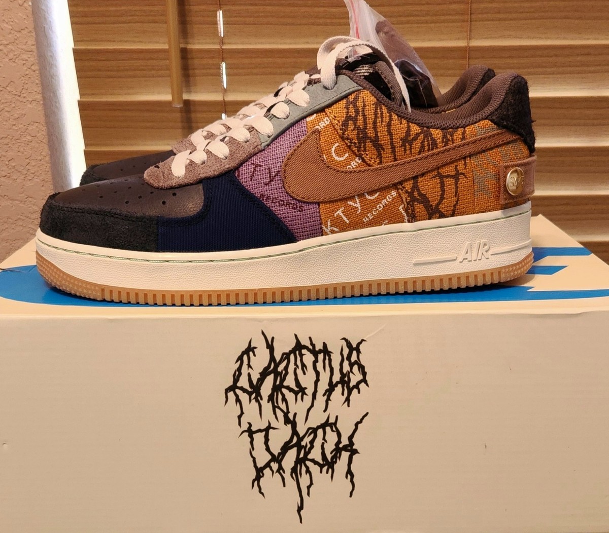 2019 Nike Air Force 1 x Travis Scott 'Cactus Jack' Men's 9.5 VERY