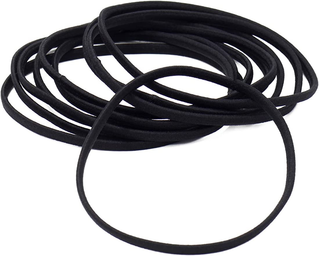 Big Hair Tools XXL Size Hair Elastics Flat - Black - 10 Pack