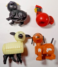 FISHER PRICE Farm LITTLE PEOPLE ANIMALS Sheep Pig Rooster Dog FOUR FIGURES