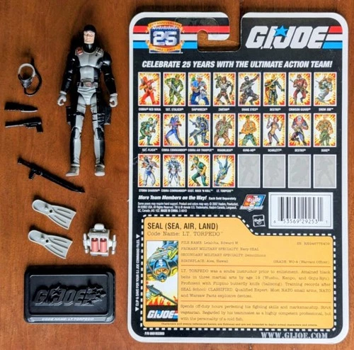 GI JOE Cobra NM/M Lt. Torpedo 2008 Complete & File Card 25th Anniversary SEAL