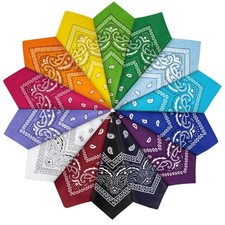 14 Pcs Bandanas Paisley Unisex Novelty Headband Cowboy Headwraps Scarfs Squar...