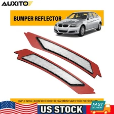 Pair Clear Front Bumper Reflectors Fits 2009-2011 BMW E90 E91 Left Right Side