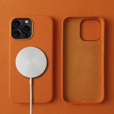 For Magsafe Case iPhone 17 Air 16 15 14 Pro Max Genuine Leather Magnetic Cover