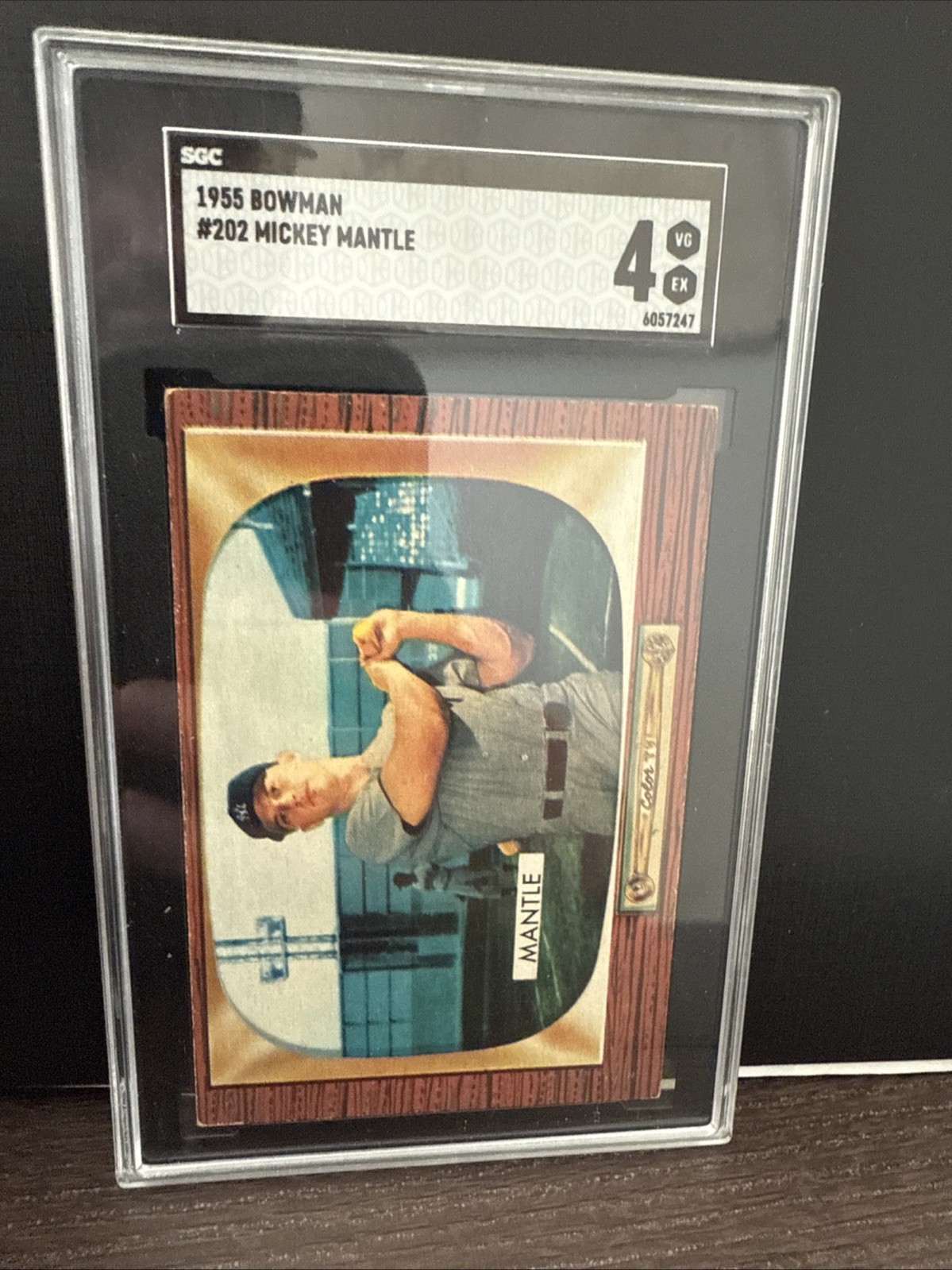 1955 Bowman #202 Mickey Mantle New York Yankees HOF PSA 4 VG-EX