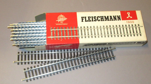 H0 Fleischmann 17 x gerades Gleis 200mm silber NS in OVP 6601 1900 | Zustand: Gebraucht