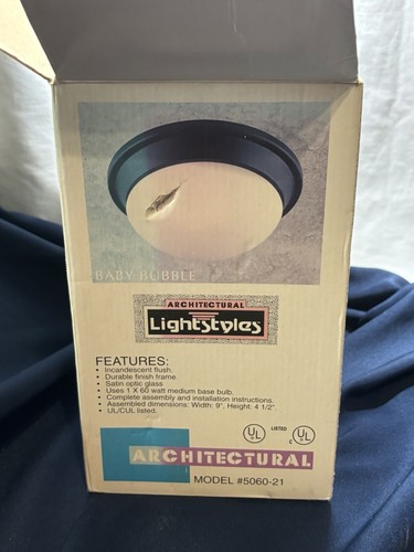 Ceiling Light Fixture By Lightstyles White Baby Bubble Dome 9" Functional READ - Picture 6 of 13
