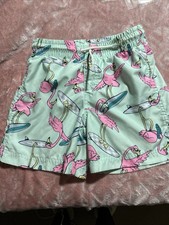 1026 - Old Navy Boys Swim Trunks Shorts Size M 8 Light Green Mesh Lined