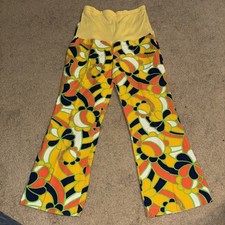 Vintage 1960s Phil Jacob  s Flower Pants Flared Size 4/6