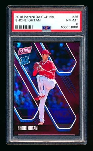 2018 PANINI DAY CHINA SHOHEI OHTANI RC FOIL ANGELS DODGERS ROOKIE #208/399 PSA 8