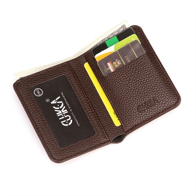 PU Leather Men Wallet Thin Small Credit Card Holder Lychee Pattern Coin PurYR